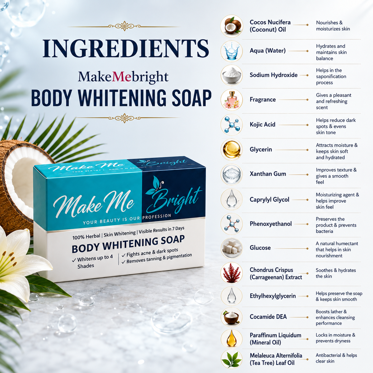 MakeMeBright Body Whitening Soap