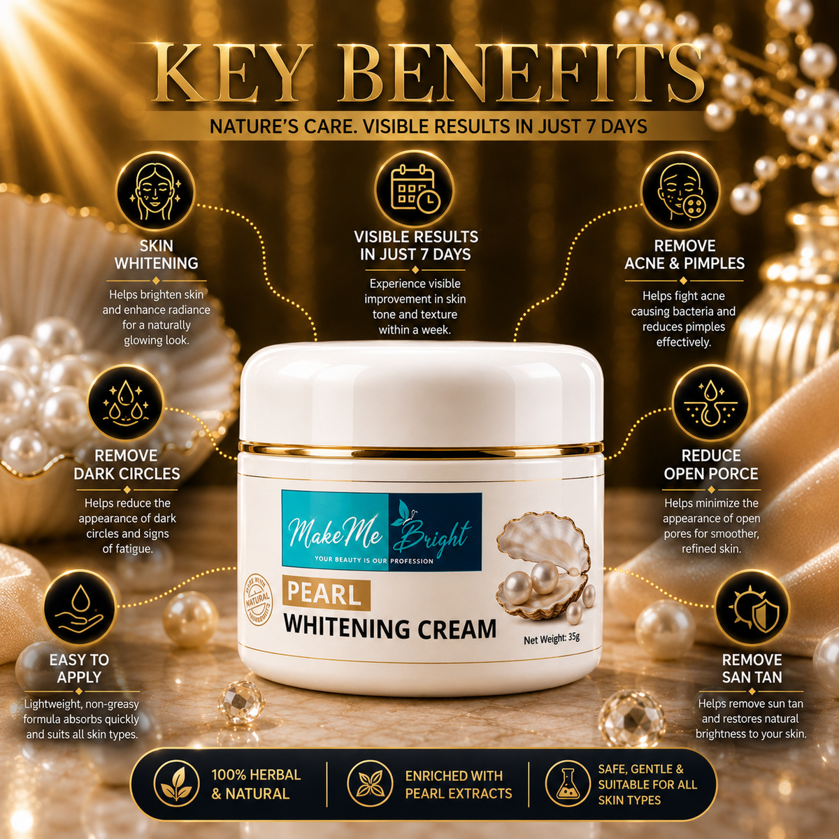Makemebright pearl whitening cream