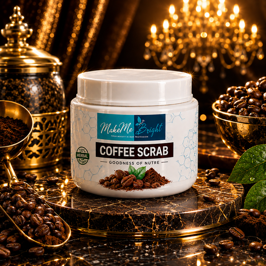 MakeMeBright Coffee Scrub for Face & Body | Exfoliating Body Scrub with Coffee | Removes Dead Skin, Tan & Dullness | Smooth, Soft & Glowing Skin | Herbal Skincare