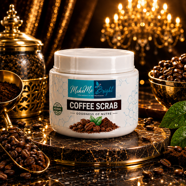 MakeMeBright Coffee Scrub for Face & Body | Exfoliating Body Scrub with Coffee | Removes Dead Skin, Tan & Dullness | Smooth, Soft & Glowing Skin | Herbal Skincare