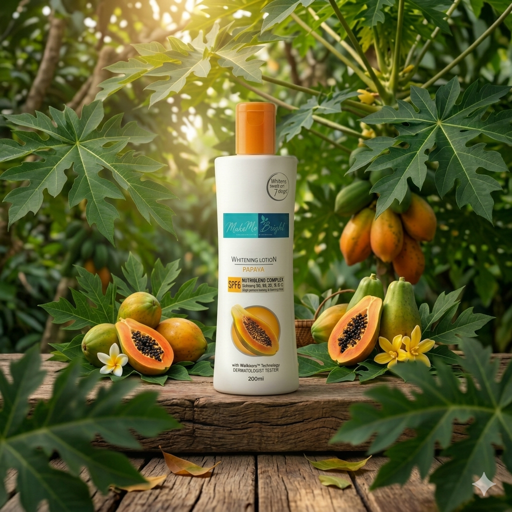 MakeMeBright Papaya Brightening Body Lotion – Visible Results in 7 Days