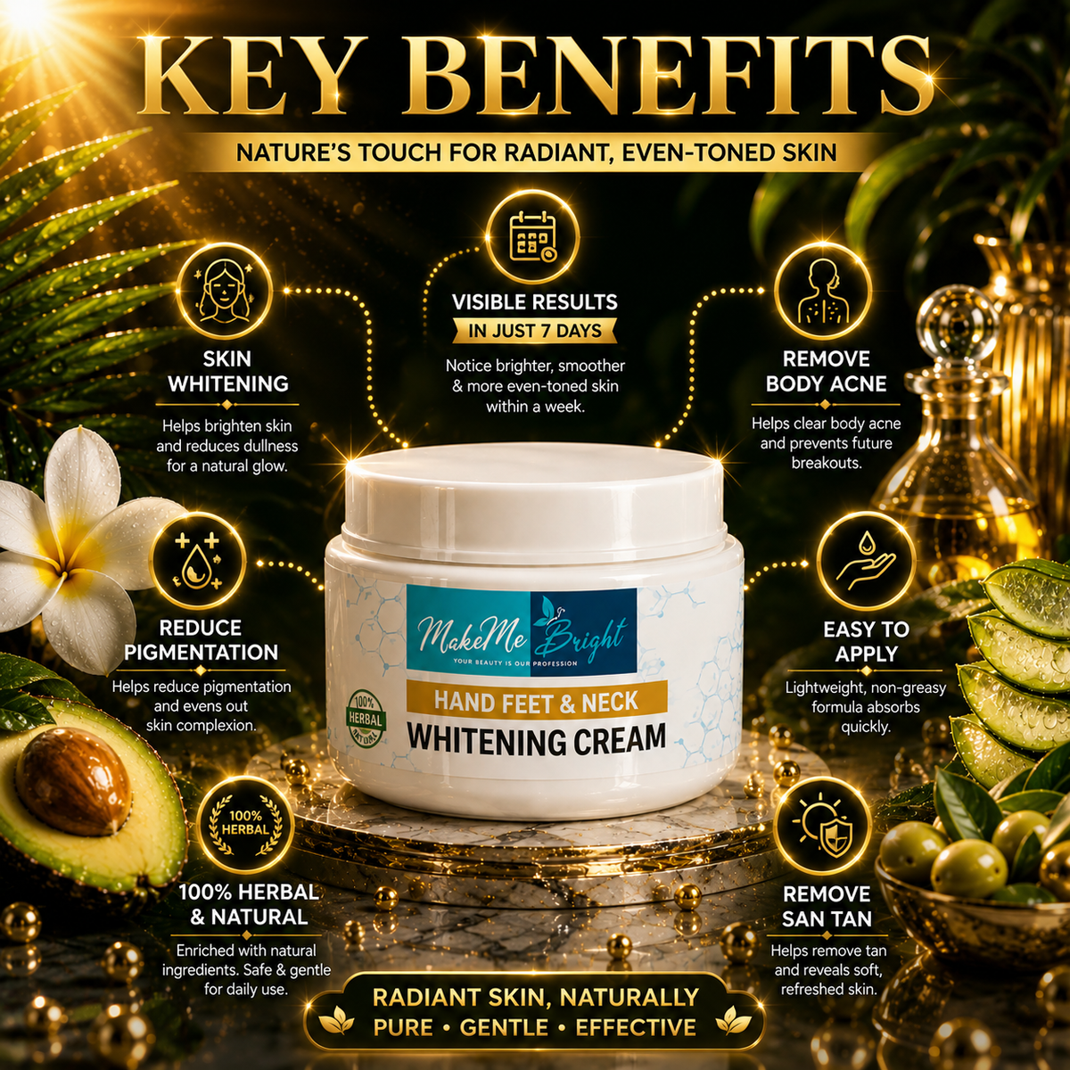 Makemebright hand feet and neck whitening cream