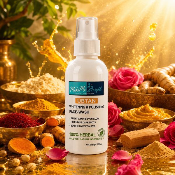 MakeMe Bright Ubtan Face Wash | Herbal Whitening & Polishing Face Wash with Turmeric, Sandalwood & Natural Ingredients | For Bright, Clear & Even-Looking Skin | 100ml