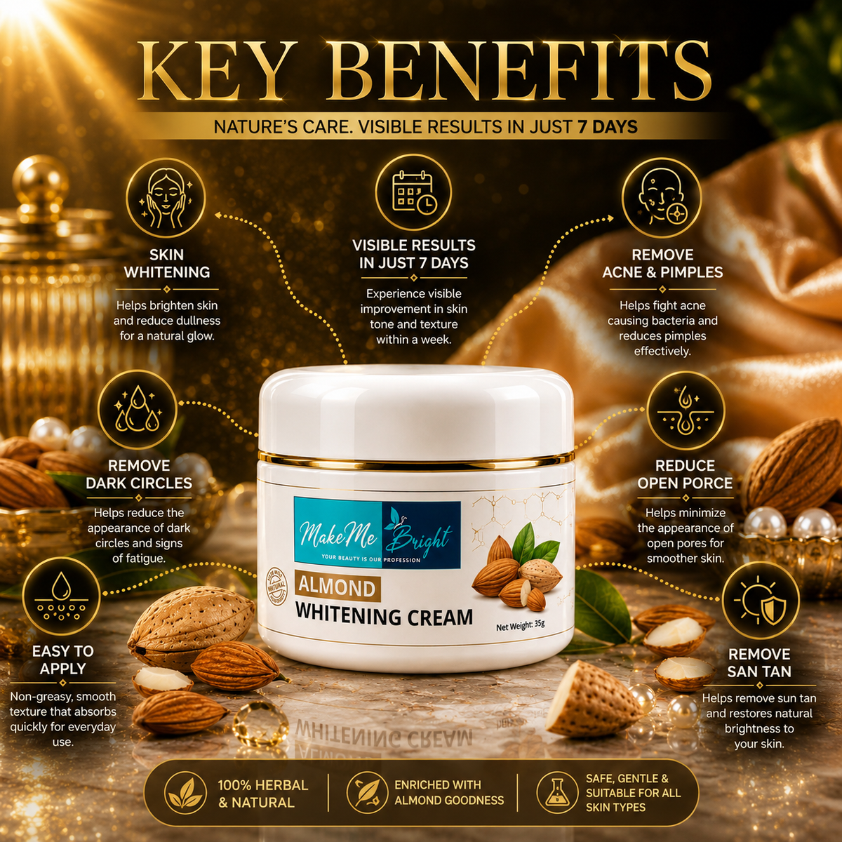 Makemebright almond whitening cream