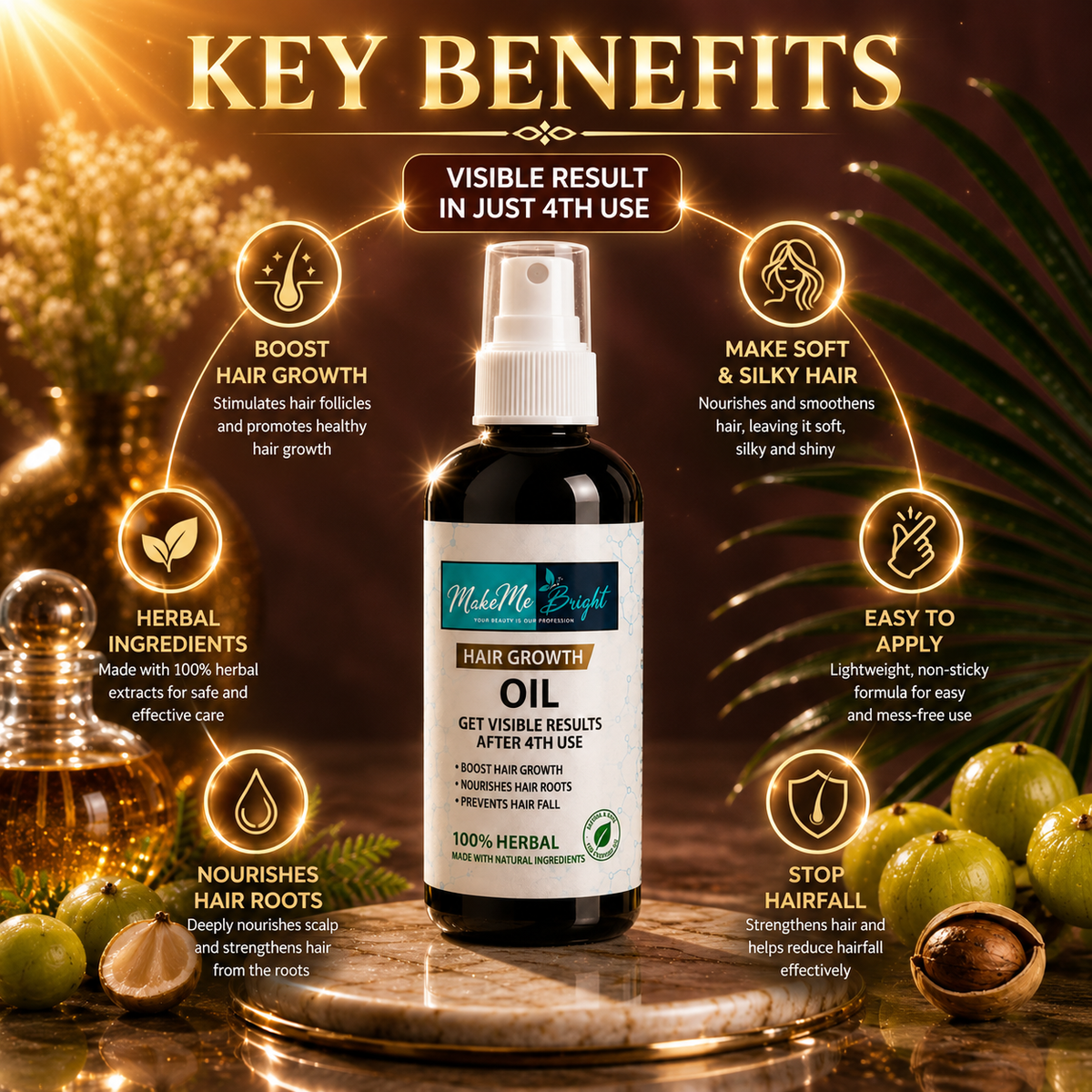 Makemebright hair growth oil